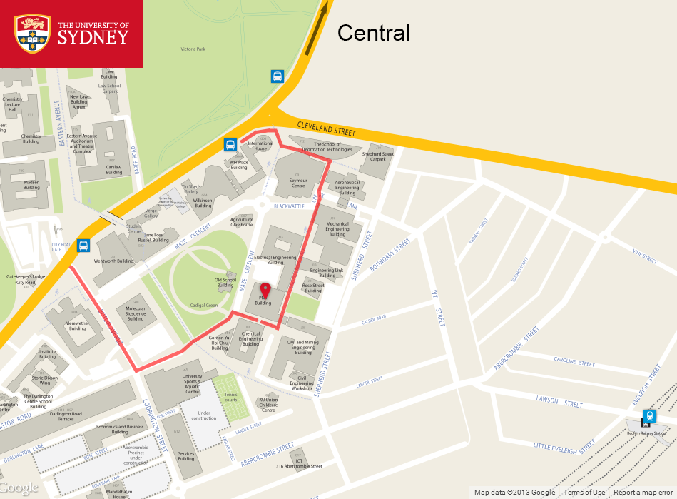 University Of Sydney Map Accm2013 - The University Of Sydney